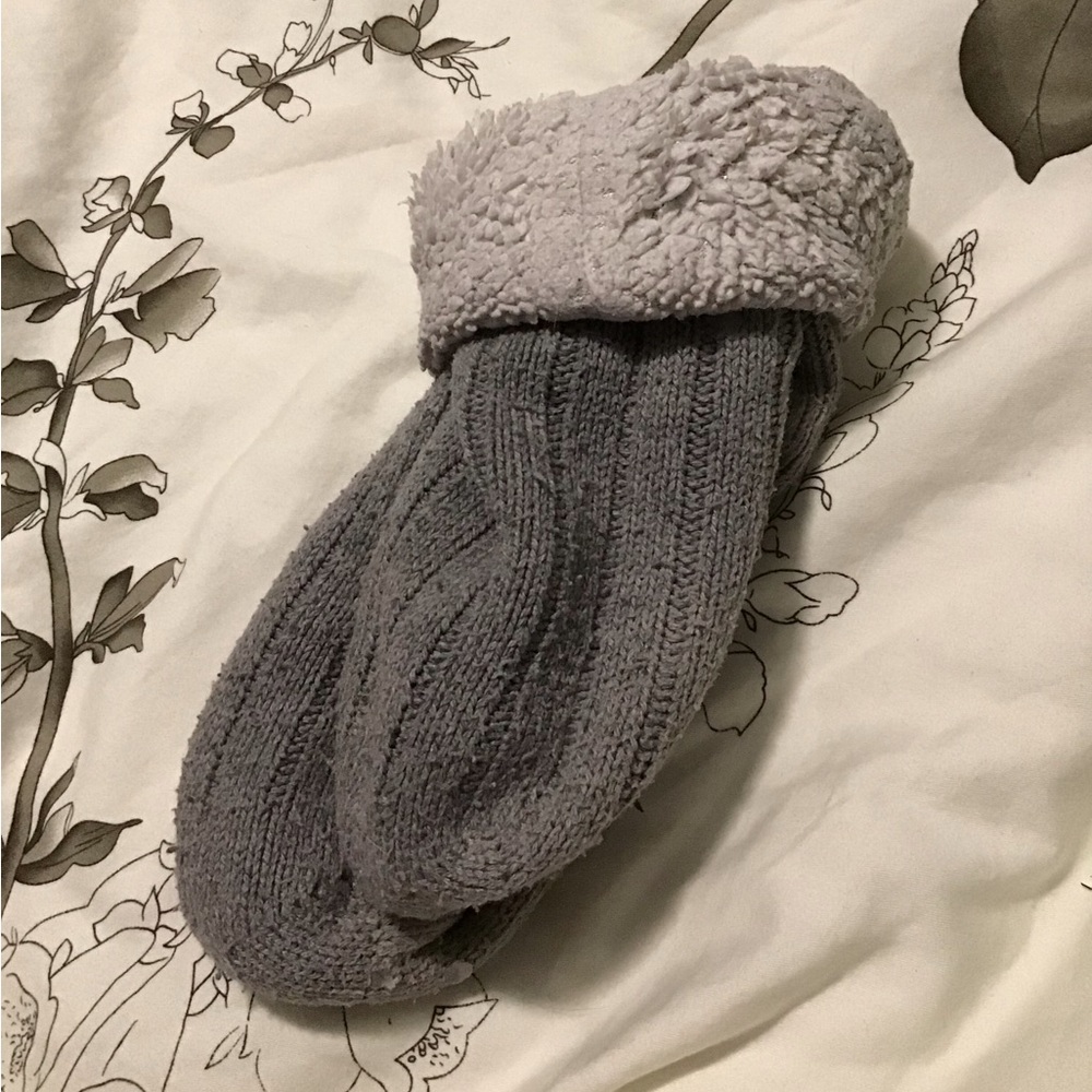 Indigo Knit Slipper Socks